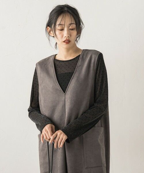 Droite lautreamont / ドロワットロートレアモン カットソー | ラメフロッキードットプルオーバー≪手洗い可能≫ | 詳細17