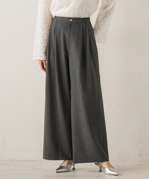 Droite lautreamont/ドロワットロートレアモン ラナミスト2WAYパンツ&#8810;洗濯機で洗える&#8811; チャコールグレー M