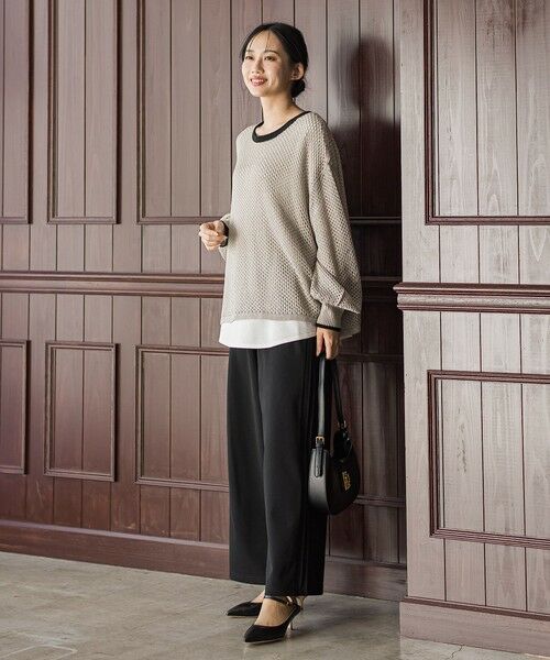 Droite lautreamont / ドロワットロートレアモン その他パンツ | 【WEB限定】カットジョーゼット裏起毛パンツ≪手洗い可能≫ | 詳細1