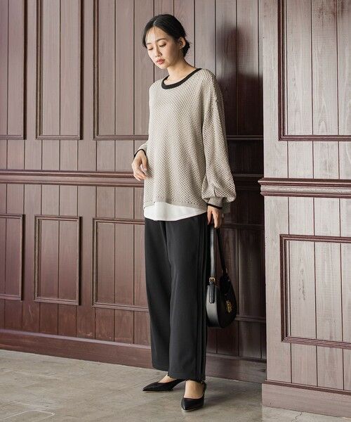 Droite lautreamont / ドロワットロートレアモン その他パンツ | 【WEB限定】カットジョーゼット裏起毛パンツ≪手洗い可能≫ | 詳細3