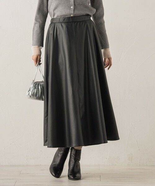 Droite lautreamont / ドロワットロートレアモン ミニ・ひざ丈スカート | レザーライクスカート≪洗濯機で洗える≫ | 詳細5
