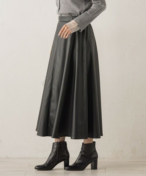 Droite lautreamont / ドロワットロートレアモン ミニ・ひざ丈スカート | レザーライクスカート≪洗濯機で洗える≫ | 詳細6