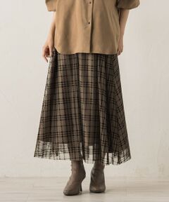 Droite lautreamont / ドロワットロートレアモン ミニ・ひざ丈スカート | フロッキーチェックスカート≪手洗い可能≫