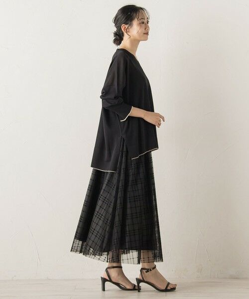 Droite lautreamont / ドロワットロートレアモン ミニ・ひざ丈スカート | フロッキーチェックスカート≪手洗い可能≫ | 詳細8