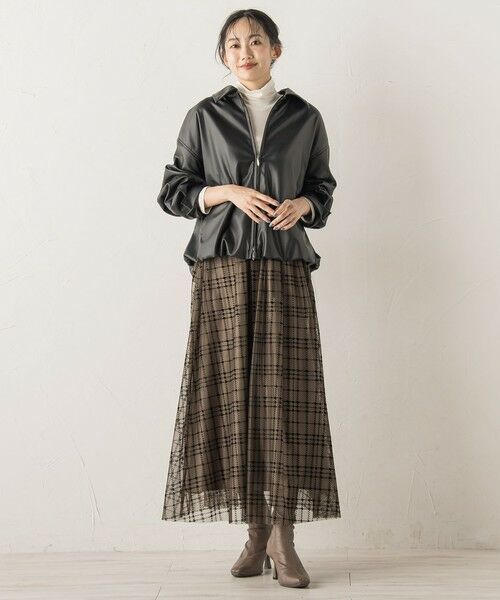 Droite lautreamont / ドロワットロートレアモン ミニ・ひざ丈スカート | フロッキーチェックスカート≪手洗い可能≫ | 詳細20