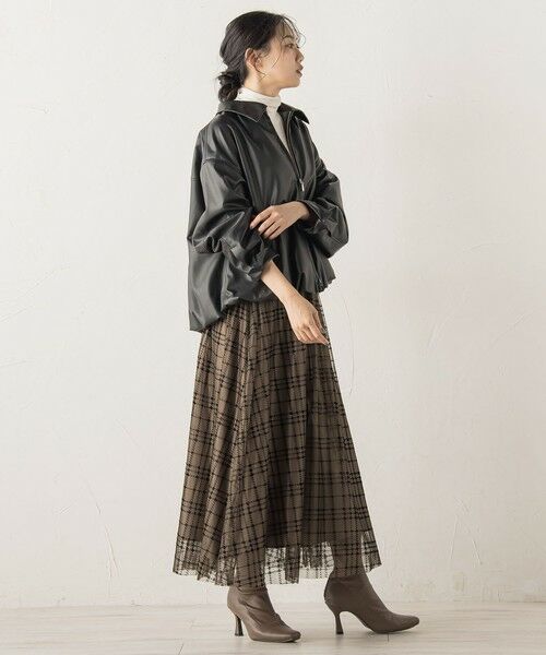 Droite lautreamont / ドロワットロートレアモン ミニ・ひざ丈スカート | フロッキーチェックスカート≪手洗い可能≫ | 詳細21