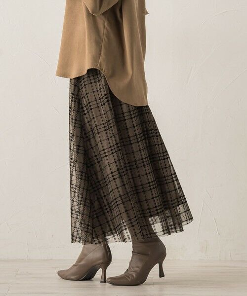 Droite lautreamont / ドロワットロートレアモン ミニ・ひざ丈スカート | フロッキーチェックスカート≪手洗い可能≫ | 詳細18