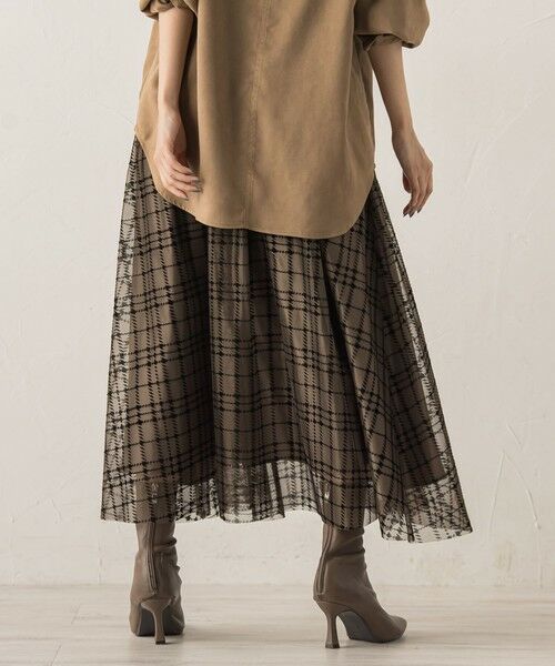 Droite lautreamont / ドロワットロートレアモン ミニ・ひざ丈スカート | フロッキーチェックスカート≪手洗い可能≫ | 詳細19