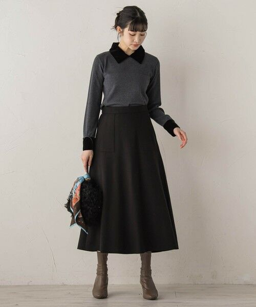 Droite lautreamont / ドロワットロートレアモン ミニ・ひざ丈スカート | 【WEB限定】ライトジャージメルトンスカート≪手洗い可能≫ | 詳細9