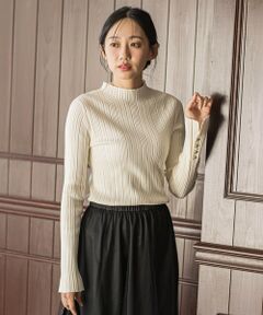 Droite lautreamont / ドロワットロートレアモン ニット・セーター | 袖ボタンランダムリブニット≪手洗い可能≫