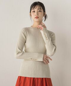 Droite lautreamont / ドロワットロートレアモン ニット・セーター | 袖ボタンランダムリブニット≪手洗い可能≫