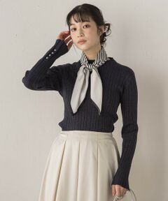 Droite lautreamont / ドロワットロートレアモン ニット・セーター | 袖ボタンランダムリブニット≪手洗い可能≫