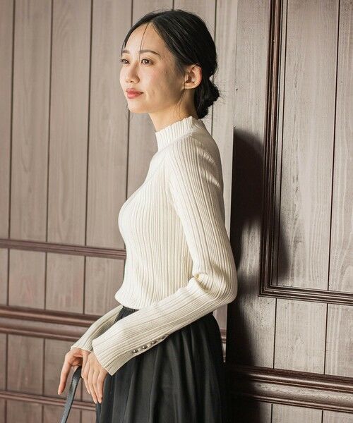 Droite lautreamont / ドロワットロートレアモン ニット・セーター | 袖ボタンランダムリブニット≪手洗い可能≫ | 詳細6