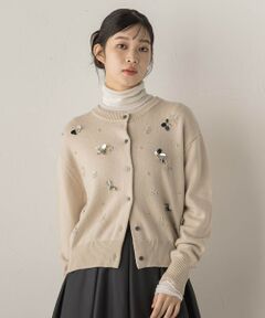Droite lautreamont / ドロワットロートレアモン カーディガン・ボレロ | ビジュー刺繍カーディガン≪手洗い可能≫