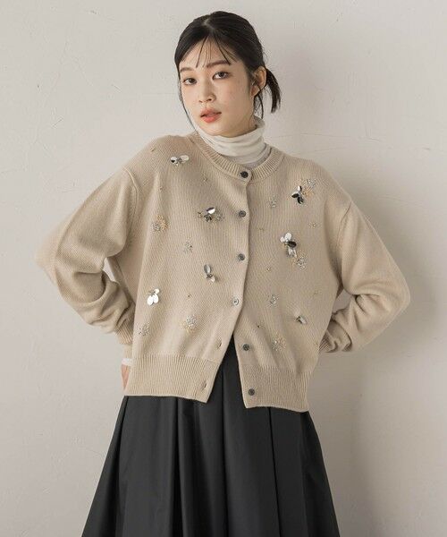 Droite lautreamont / ドロワットロートレアモン カーディガン・ボレロ | ビジュー刺繍カーディガン≪手洗い可能≫ | 詳細5