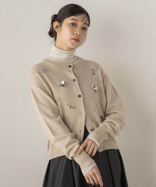 Droite lautreamont / ドロワットロートレアモン カーディガン・ボレロ | ビジュー刺繍カーディガン≪手洗い可能≫ | 詳細8
