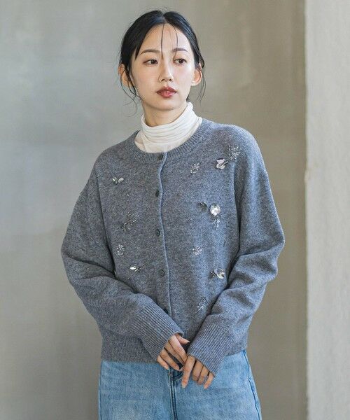 Droite lautreamont / ドロワットロートレアモン カーディガン・ボレロ | ビジュー刺繍カーディガン≪手洗い可能≫ | 詳細21