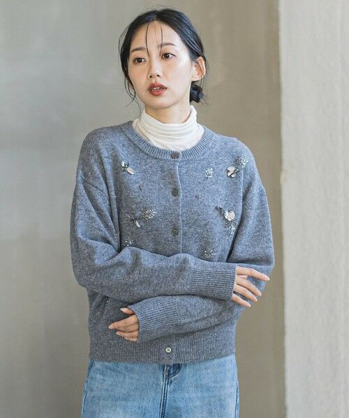 Droite lautreamont / ドロワットロートレアモン カーディガン・ボレロ | ビジュー刺繍カーディガン≪手洗い可能≫ | 詳細22