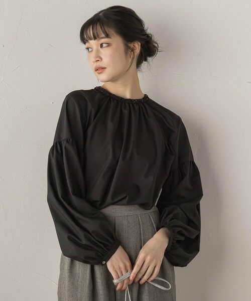 Droite lautreamont/ドロワットロートレアモン ブレードブラウス&#8810;洗濯機で洗える&#8811; ブラック M