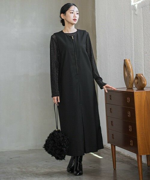 Droite lautreamont / ドロワットロートレアモン ロング・マキシ丈ワンピース | 裏起毛サキソニーワンピース≪手洗い可能≫ | 詳細1