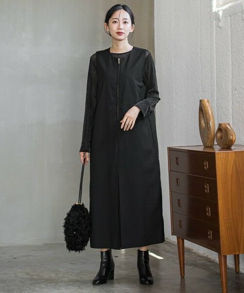 Droite lautreamont / ドロワットロートレアモン ロング・マキシ丈ワンピース | 裏起毛サキソニーワンピース≪手洗い可能≫ | 詳細2