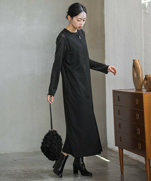 Droite lautreamont / ドロワットロートレアモン ロング・マキシ丈ワンピース | 裏起毛サキソニーワンピース≪手洗い可能≫ | 詳細3