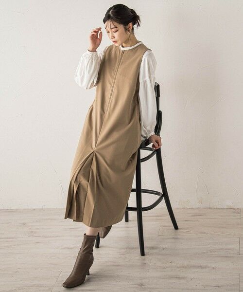 Droite lautreamont / ドロワットロートレアモン ロング・マキシ丈ワンピース | 裏起毛サキソニーワンピース≪手洗い可能≫ | 詳細11