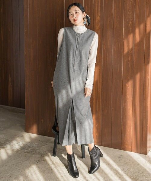 Droite lautreamont / ドロワットロートレアモン ロング・マキシ丈ワンピース | 裏起毛サキソニーワンピース≪手洗い可能≫ | 詳細18