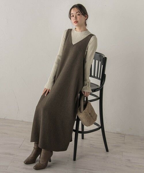 Droite lautreamont / ドロワットロートレアモン ロング・マキシ丈ワンピース | ミックスツイードジャンスカ | 詳細4