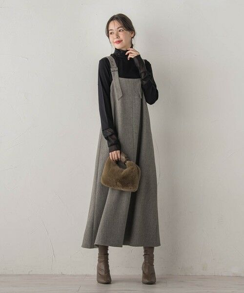 Droite lautreamont / ドロワットロートレアモン ロング・マキシ丈ワンピース | ミックスツイードジャンスカ | 詳細14