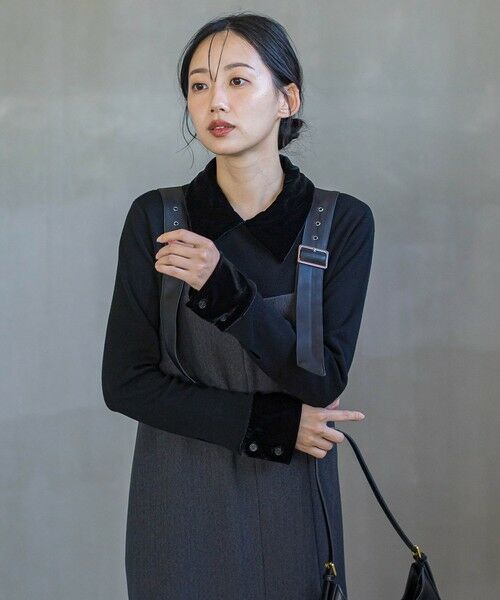 Droite lautreamont / ドロワットロートレアモン ニット・セーター | ベロア襟付きニット≪手洗い可能≫ | 詳細6