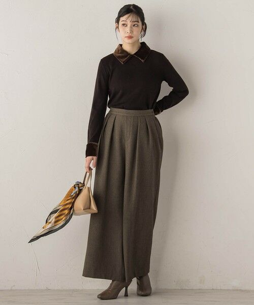 Droite lautreamont / ドロワットロートレアモン ニット・セーター | ベロア襟付きニット≪手洗い可能≫ | 詳細12