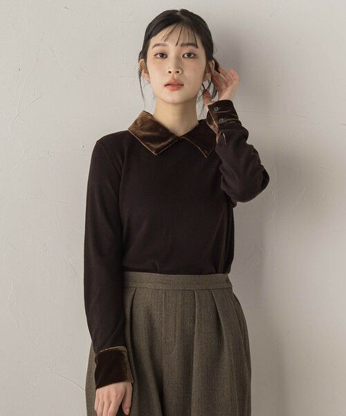 Droite lautreamont / ドロワットロートレアモン ニット・セーター | ベロア襟付きニット≪手洗い可能≫ | 詳細16