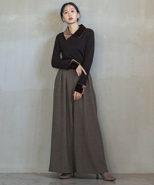 Droite lautreamont / ドロワットロートレアモン ニット・セーター | ベロア襟付きニット≪手洗い可能≫ | 詳細19