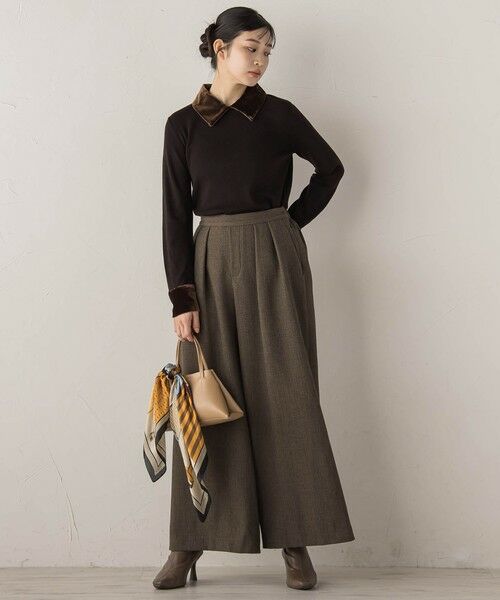 Droite lautreamont / ドロワットロートレアモン ニット・セーター | ベロア襟付きニット≪手洗い可能≫ | 詳細10