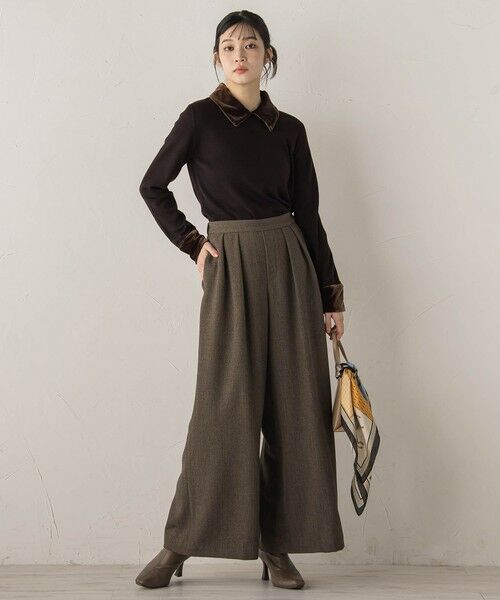 Droite lautreamont / ドロワットロートレアモン ニット・セーター | ベロア襟付きニット≪手洗い可能≫ | 詳細11