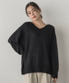 Droite lautreamont / ドロワットロートレアモン ニット・セーター | スパンコールVネックニット≪手洗い可能≫
