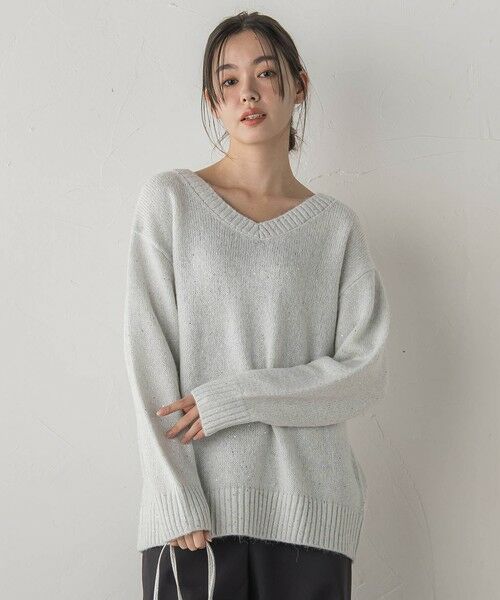 Droite lautreamont / ドロワットロートレアモン ニット・セーター | スパンコールVネックニット≪手洗い可能≫ | 詳細4