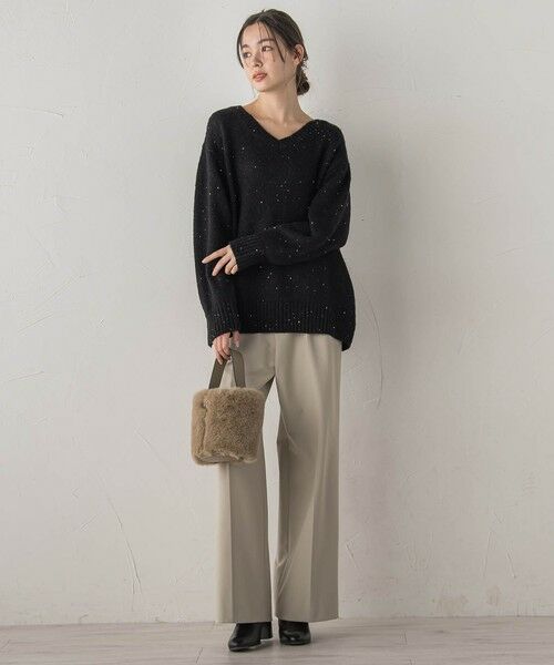 Droite lautreamont / ドロワットロートレアモン ニット・セーター | スパンコールVネックニット≪手洗い可能≫ | 詳細14