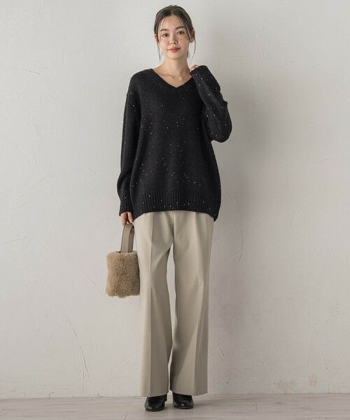 Droite lautreamont / ドロワットロートレアモン ニット・セーター | スパンコールVネックニット≪手洗い可能≫ | 詳細17