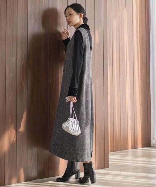 Droite lautreamont / ドロワットロートレアモン ロング・マキシ丈ワンピース | ツィードVネックジャンスカワンピース | 詳細1