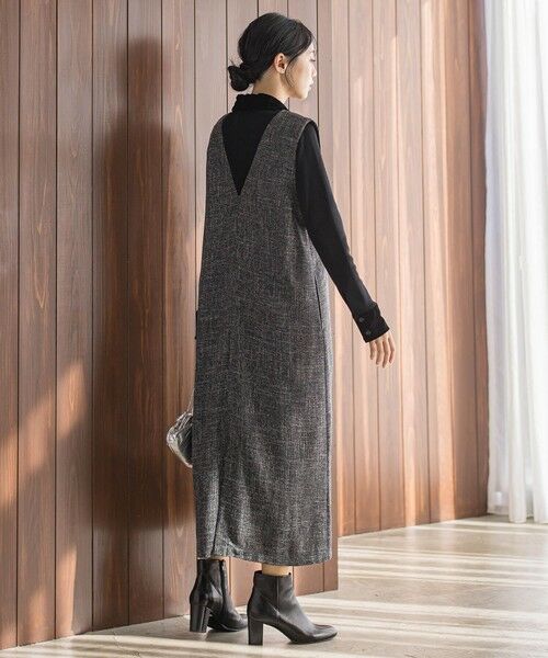 Droite lautreamont / ドロワットロートレアモン ロング・マキシ丈ワンピース | ツィードVネックジャンスカワンピース | 詳細2