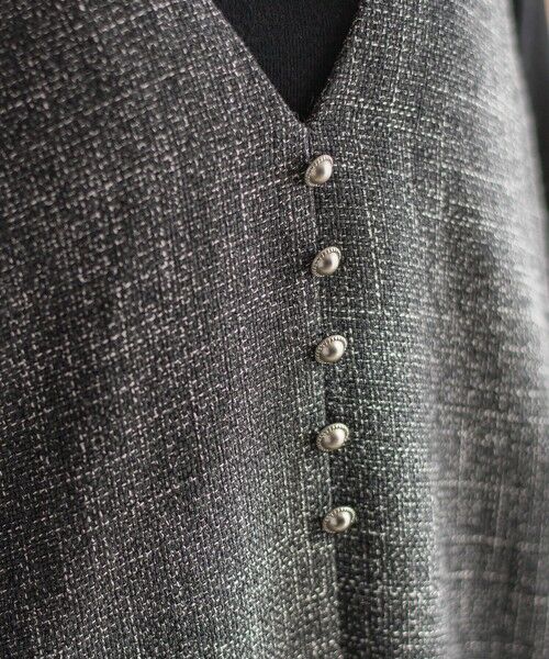 Droite lautreamont / ドロワットロートレアモン ロング・マキシ丈ワンピース | ツィードVネックジャンスカワンピース | 詳細4