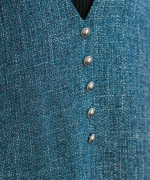 Droite lautreamont / ドロワットロートレアモン ロング・マキシ丈ワンピース | ツィードVネックジャンスカワンピース | 詳細10