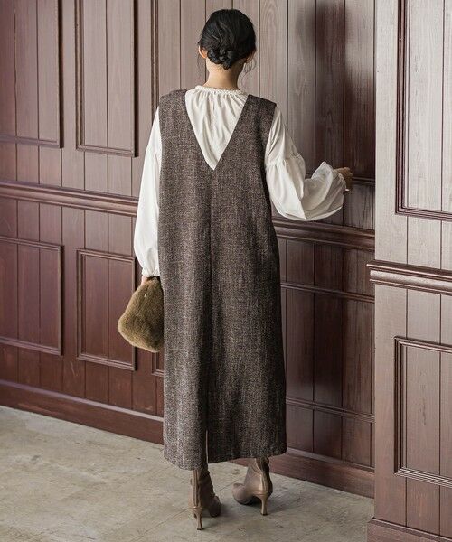 Droite lautreamont / ドロワットロートレアモン ロング・マキシ丈ワンピース | ツィードVネックジャンスカワンピース | 詳細19