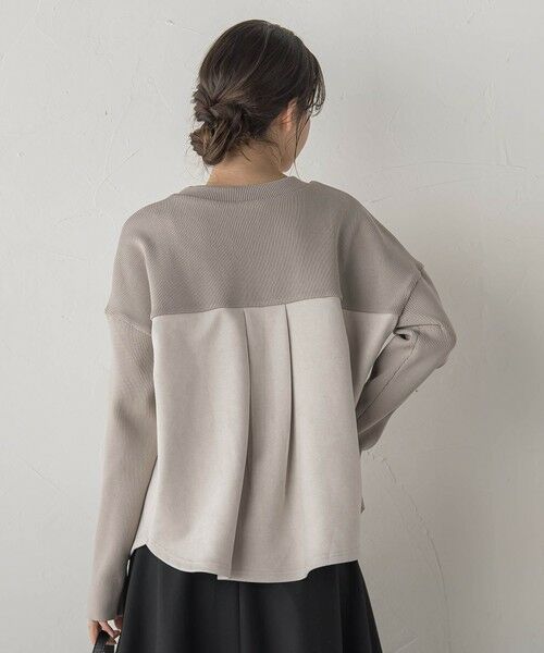 Droite lautreamont / ドロワットロートレアモン カットソー | スエード×リブ変形切替えプルオーバー≪手洗い可能≫ | 詳細11