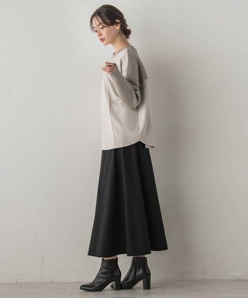 Droite lautreamont / ドロワットロートレアモン カットソー | スエード×リブ変形切替えプルオーバー≪手洗い可能≫ | 詳細13