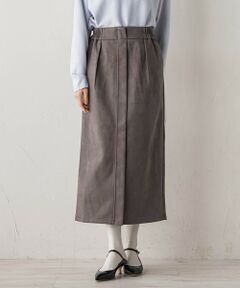 Droite lautreamont / ドロワットロートレアモン ミニ・ひざ丈スカート | スエードフロント切替えナロースカート≪手洗い可能≫