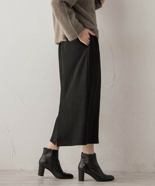 Droite lautreamont / ドロワットロートレアモン ミニ・ひざ丈スカート | スエードフロント切替えナロースカート≪手洗い可能≫ | 詳細2
