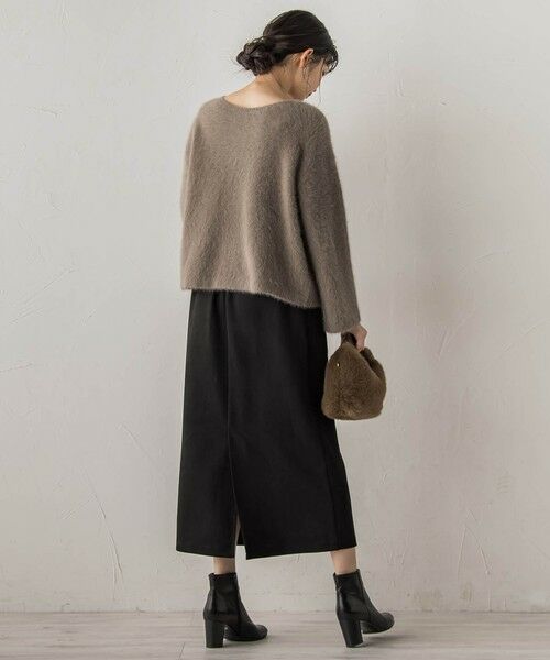 Droite lautreamont / ドロワットロートレアモン ミニ・ひざ丈スカート | スエードフロント切替えナロースカート≪手洗い可能≫ | 詳細6